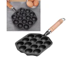 14 Holes Takoyaki Pan Nonstick Cast Iron Octopus Meat Balls Mold Maker With Detachable Handle For Home Pancake Baking