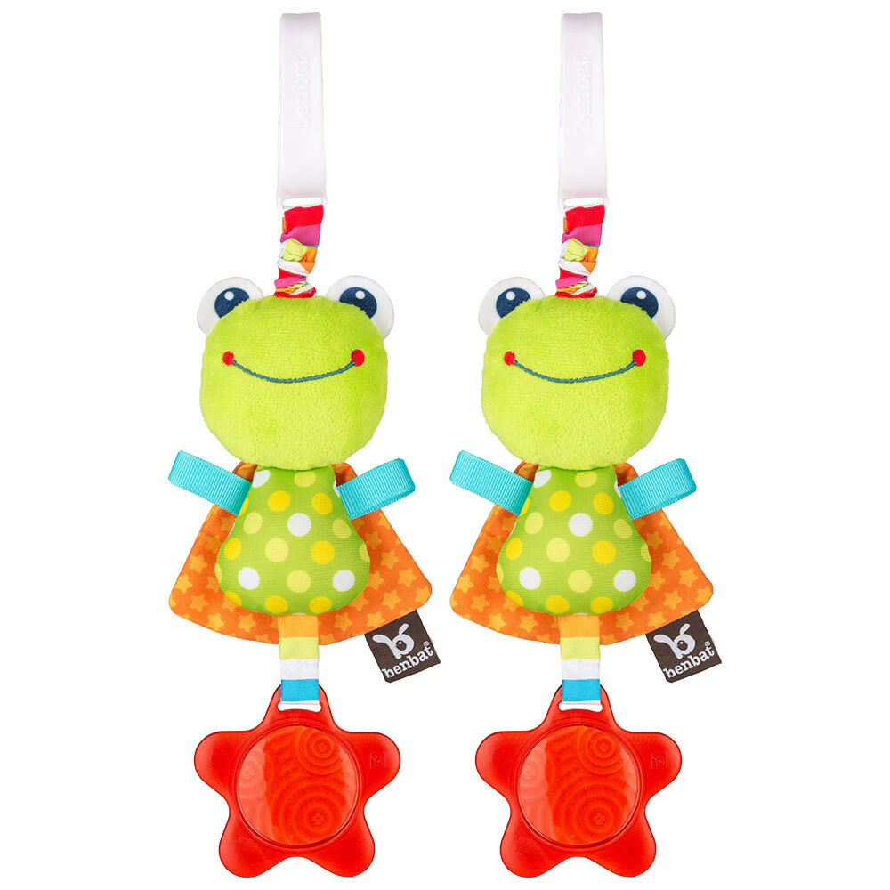 2PK Benbat Dazzle Frog Jitter Baby/Infant 0m+ Hanging Educational Stroller Toys