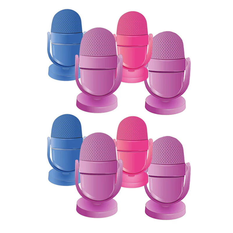 8x GoGoPo Microphone Eraser/Sharpener 7.5cm Stationery Office Kids 3y+ Assorted