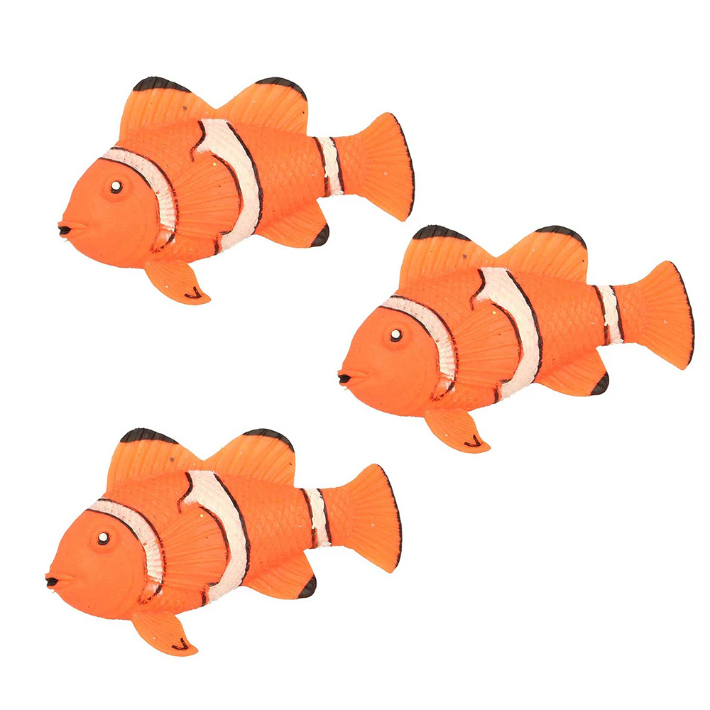 3x Fumfings Animal Stretchy Beanie Clown Fish 17cm Soft Sealife 3y+ Toys Child