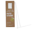 600x Lemon & Lime 20cm Paper Straws White Drinks/Drinking/Party Eco Friendly