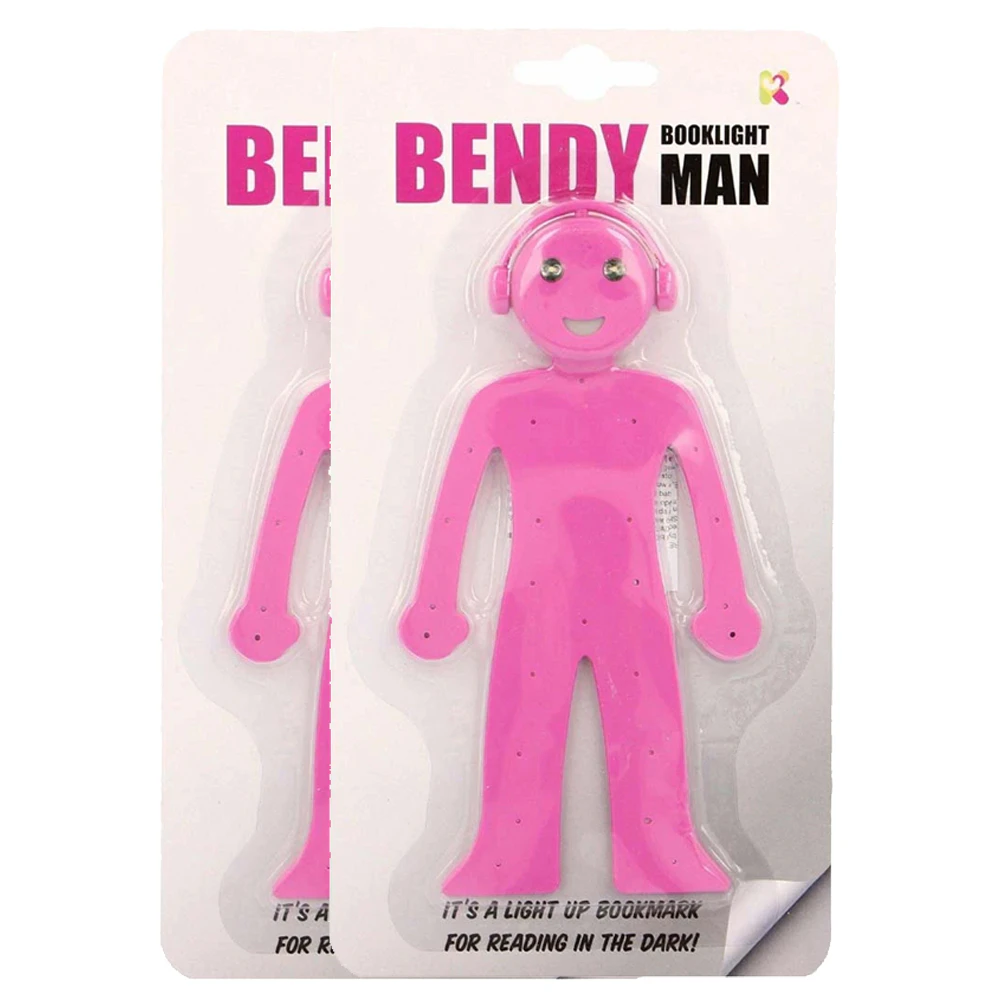 2x Play Games & Gadgets 24cm Bendy Booklight Man Bookmark Plastic Frame Kids