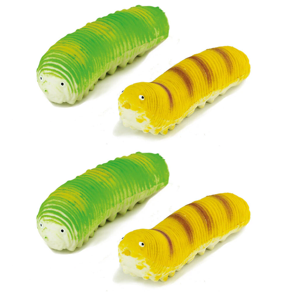 4x Fumfings Soft 12cm Stretchy Grub Kids Toddler Sensory Fun Toy 3y+ Assorted