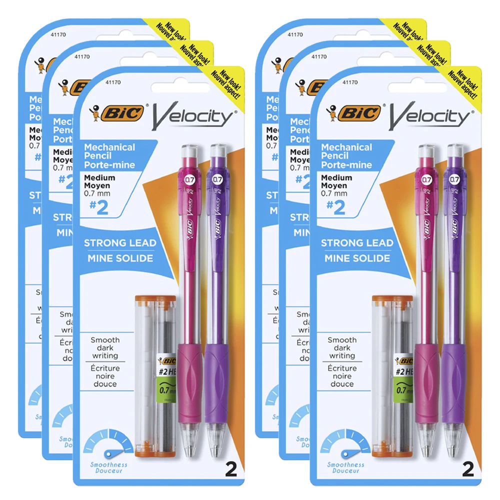 12pc Bic Velocity Mechanical Drawing Pencil Original w/Refil Set 0.7mm Assorted