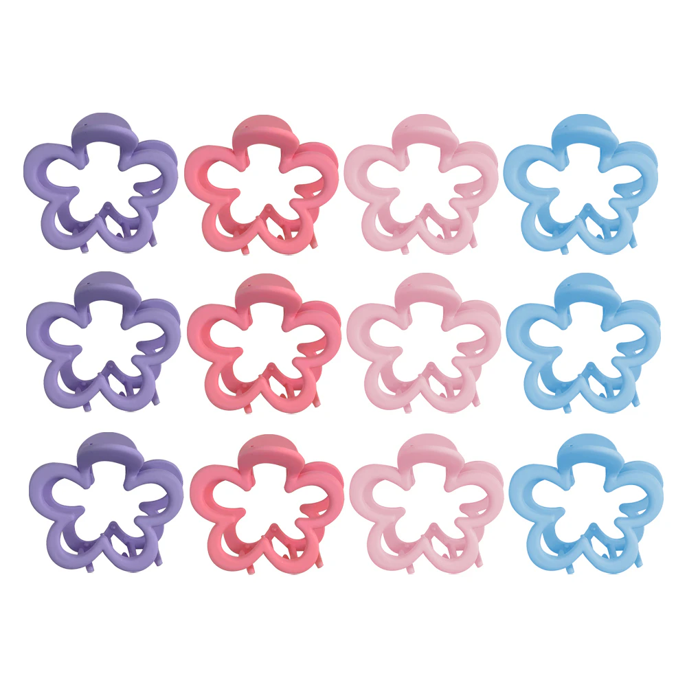 12x My Accessory Kids Melrose Childrens Hair Styling Clip Matte Flower Asst 7cm