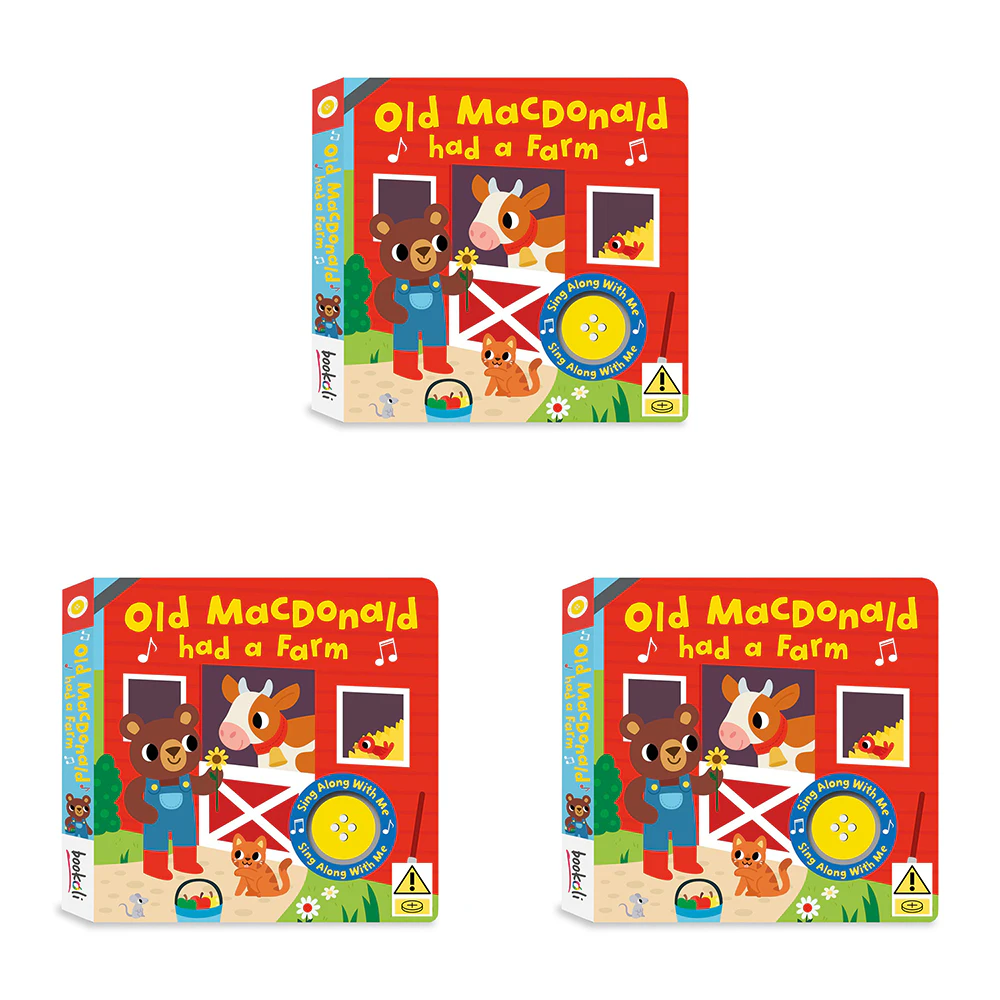 3x Bookoli Old Macdonald Sing Along Book Nursery Rhyme Sound Music Kids/Children