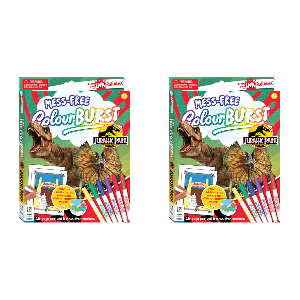 2x Inkredibles Colour Burst Jurassic Park Colouring Activity Kit Mess-Free 8y+