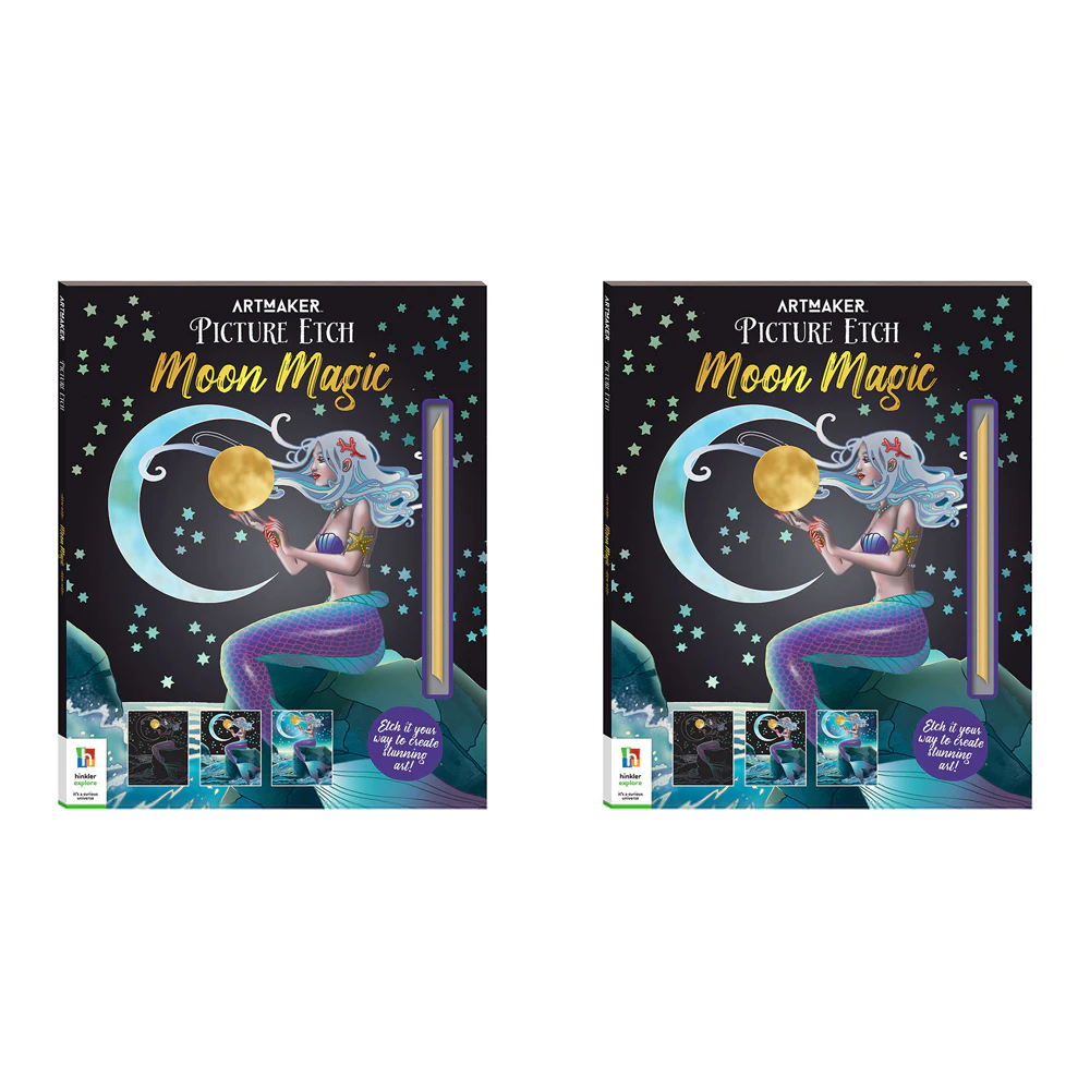 2x Art Maker Picture Etch Moon Magic Colouring Activity Book Entertainment