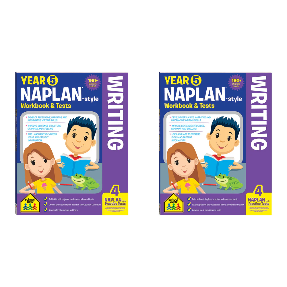 2x School Zone Year 5 Naplan*-style Writing Workbook & Tests Kids Book 10y+