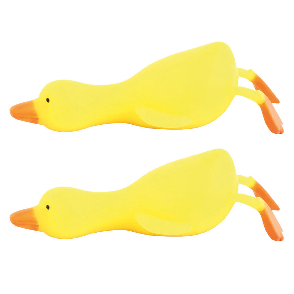 2x Fumfings 12cm Stretchy Rubber Duck Kids Squishy Animal Soft Toy 3y+ Yellow