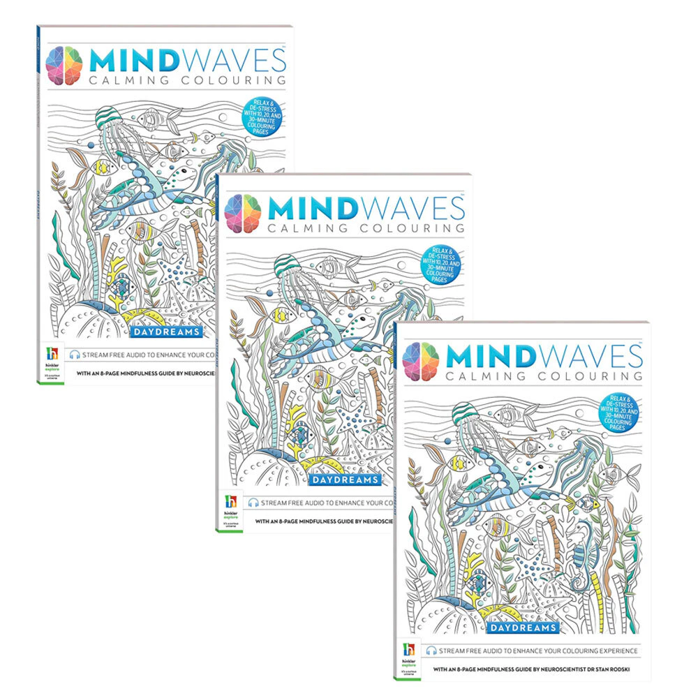 3x Art Maker Mindwaves Creative Calming Adult Colouring Pattern Book Daydreams