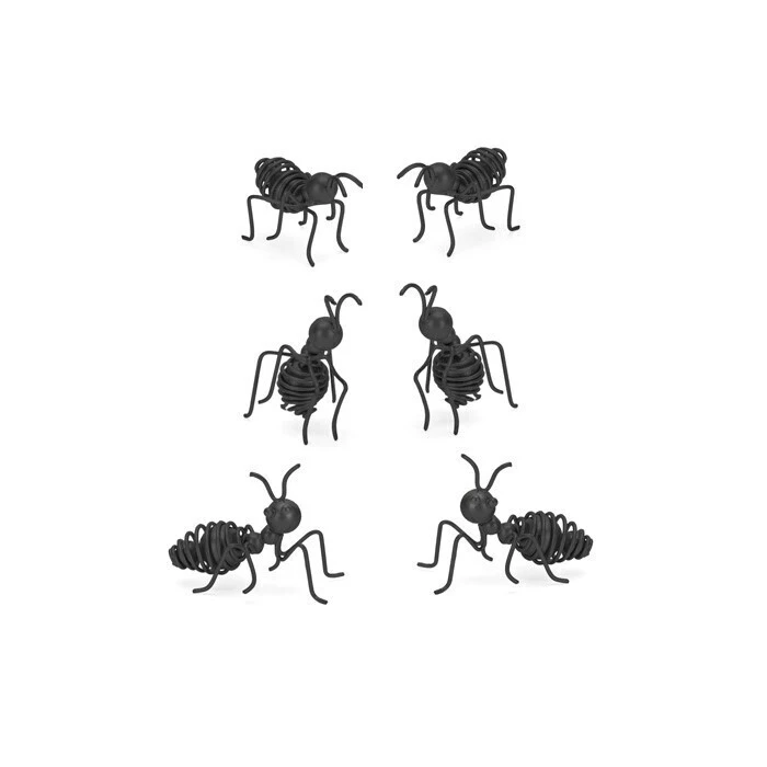 6x Ants 5cm Wire Ornament Sculpture Figurine Outdoor Garden Decor Black Assorted