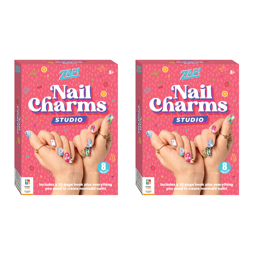 2x Zap! DIY Nail Charms Studio w/ 32-Page Book Kids/Children Fun Art Craft 8y+