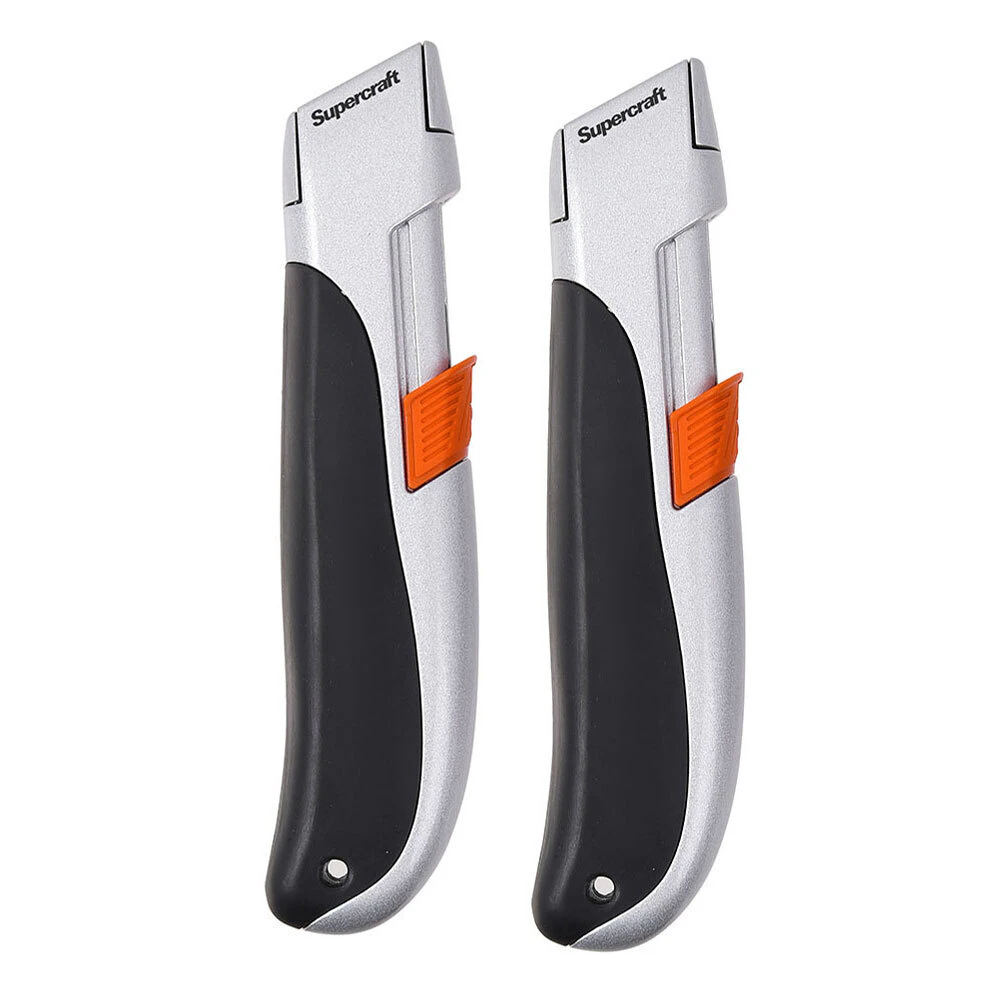 2x Supercraft Utility Knife Auto Retract Multipurpose Home Diy Cutting Tool