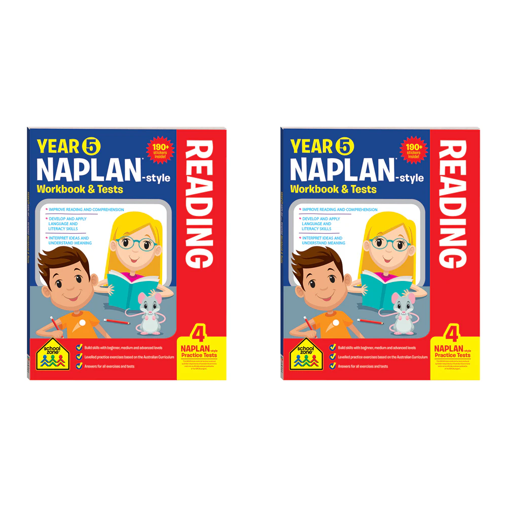 2x School Zone Year 5 Naplan*-style Reading Workbook & Tests Kids Book 10y+