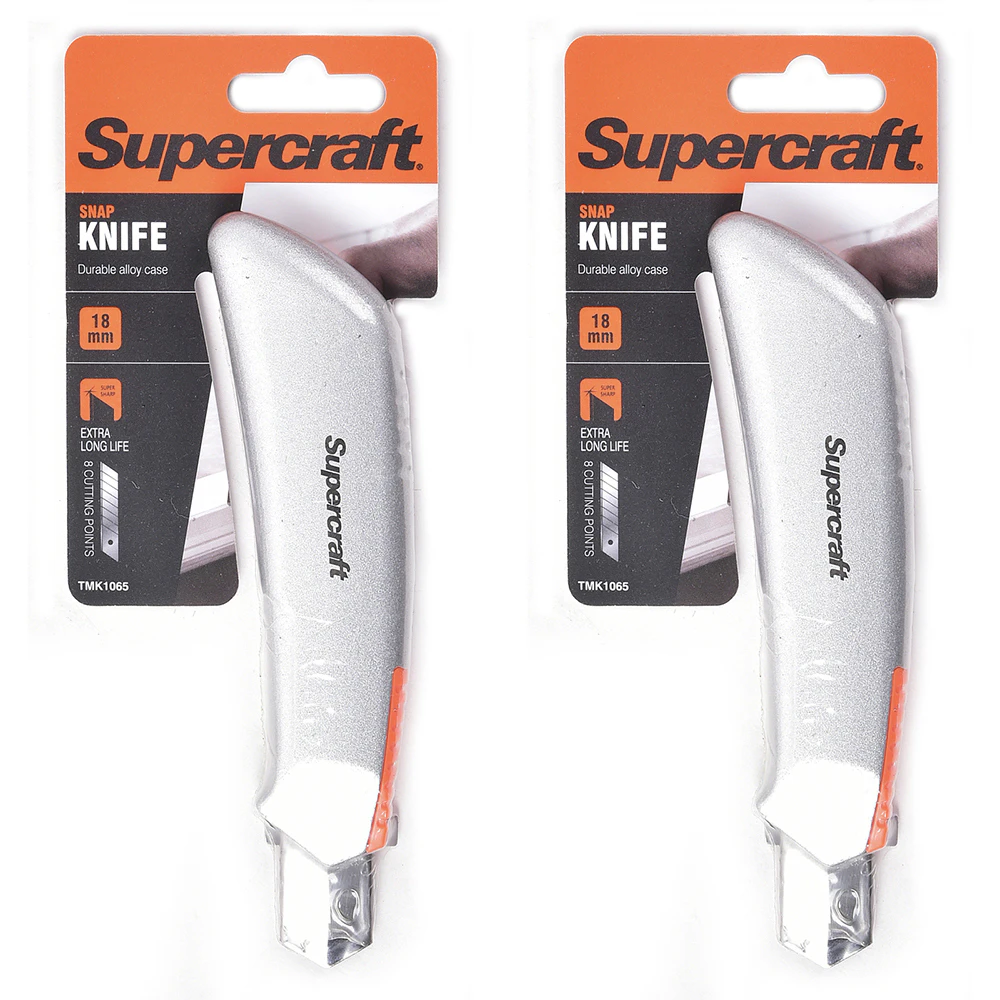 2x Supercraft 18mm Multipurpose Precision Ultilty Snap Knife/Box Cutter Set