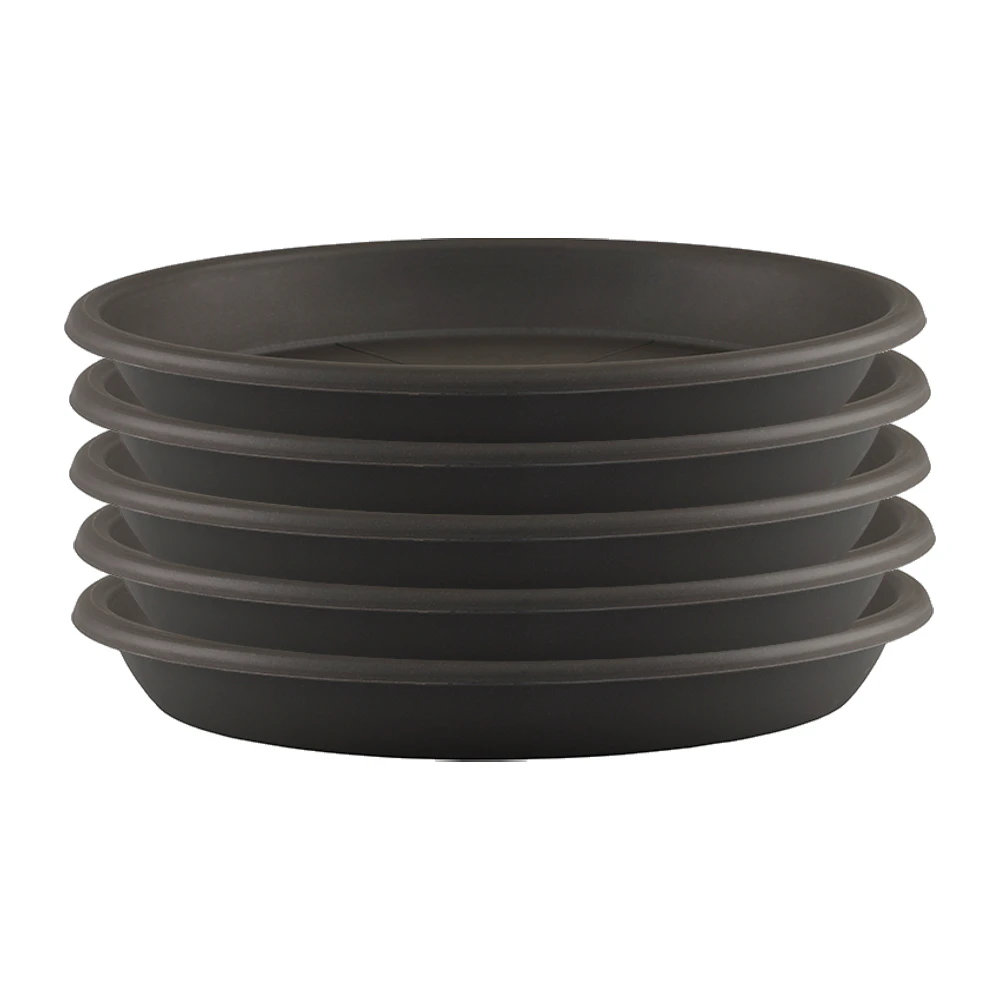 5x Artevasi Round Plastic Indoor/Outdoor Plant Saucer For Pot 22x3cm Anthracite