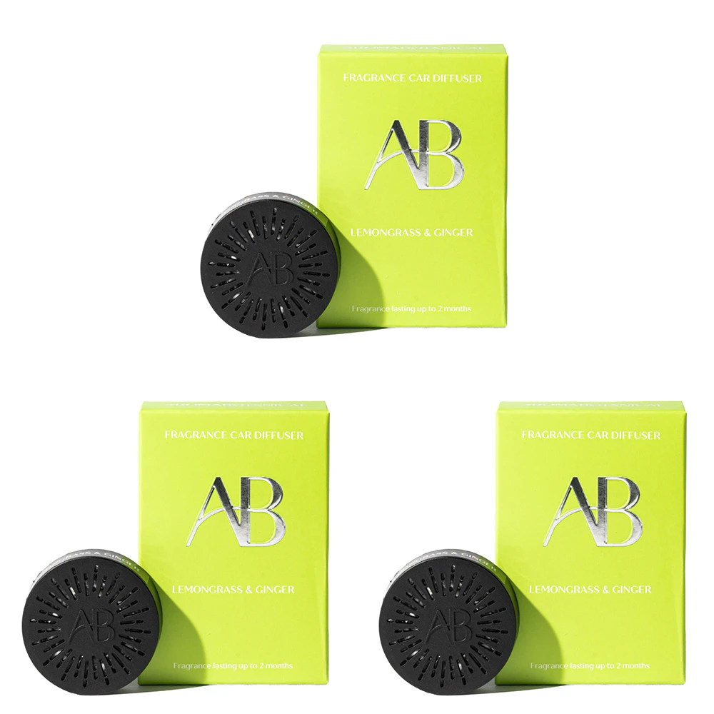 3x Aromabotanical Car Diffuser Freshener Vehicle Fragrance Lemongrass & Ginger