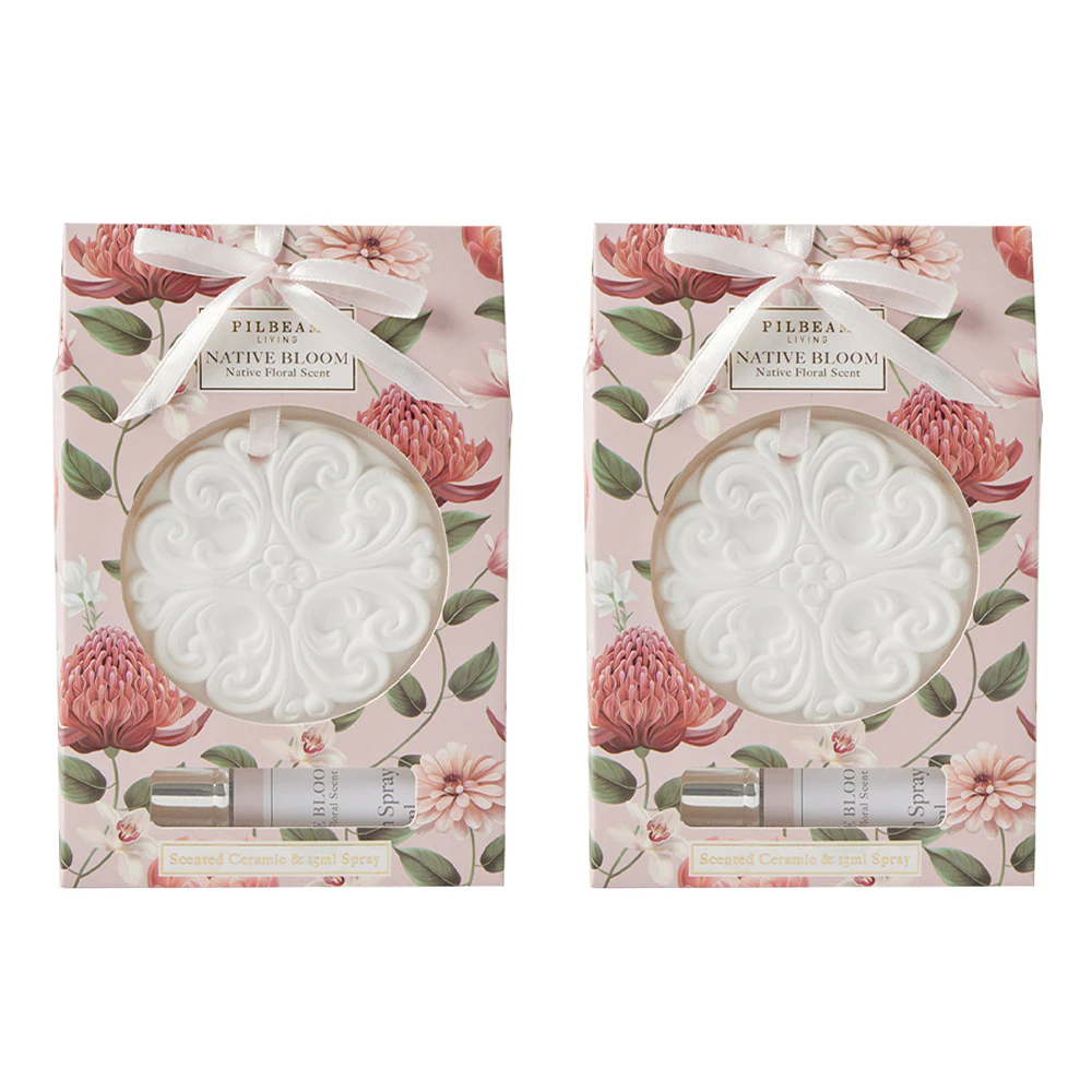 4pc Pilbeam Living Native Bloom Scented Ceramic Disc Wardrobe Air Freshener