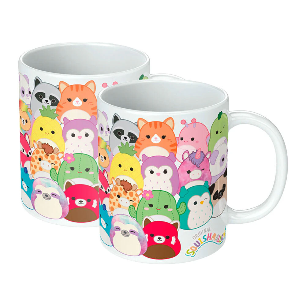 2PK Squishmallows Squish Squad White Ceramic Printed Tea/Coffee 285ml/10 oz Mug