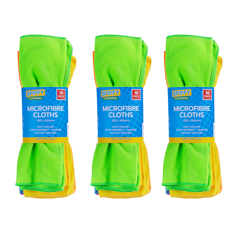 30x Spiffy Cleaning 40x40cm Microfibre Cloths Kitchen Rag Cleaning Towel Assort