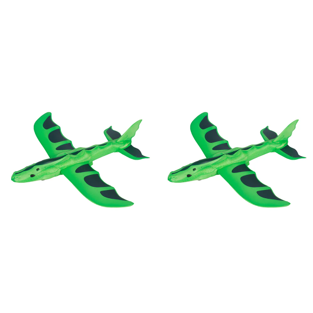 2x Toylife 20cm Fly Upto 20-30M Dragon Launcher Glider Toy Outdoor Kids 6+ Green