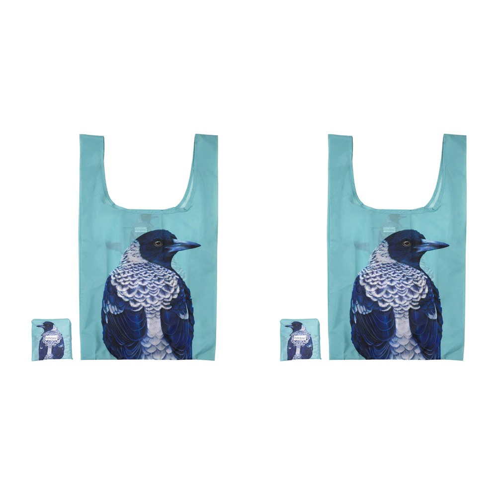 2x Ashdene Plastic 64x36cm Modern Birds Wren Shopping Travel Tote/Hand Carry Bag