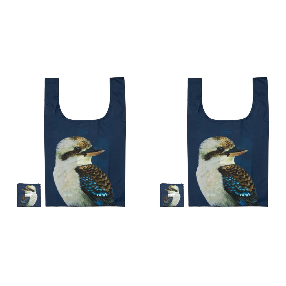 2x Ashdene Plastic 64x36cm Modern Birds Kookaburra Shopping Tote/Hand Carry Bag