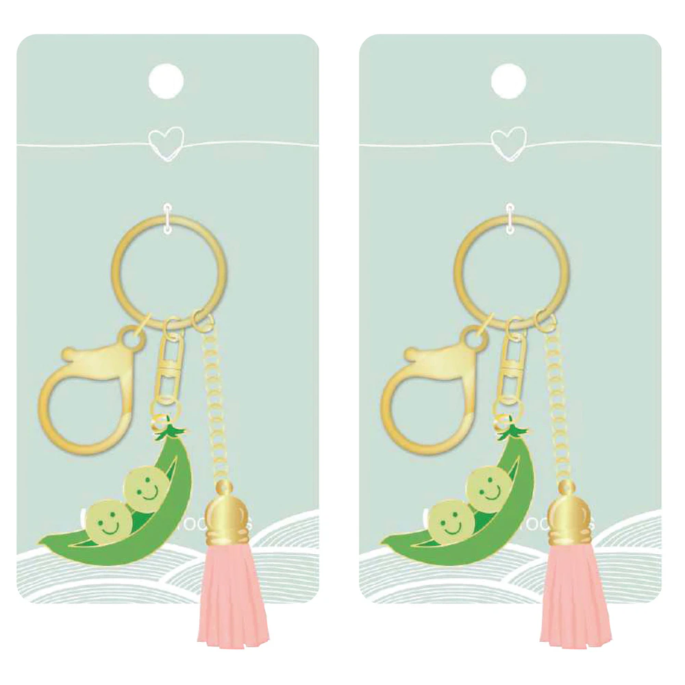 2x Urban Products Peas In A Pod Decorative Keyring/Keychain Accessory Green 12cm