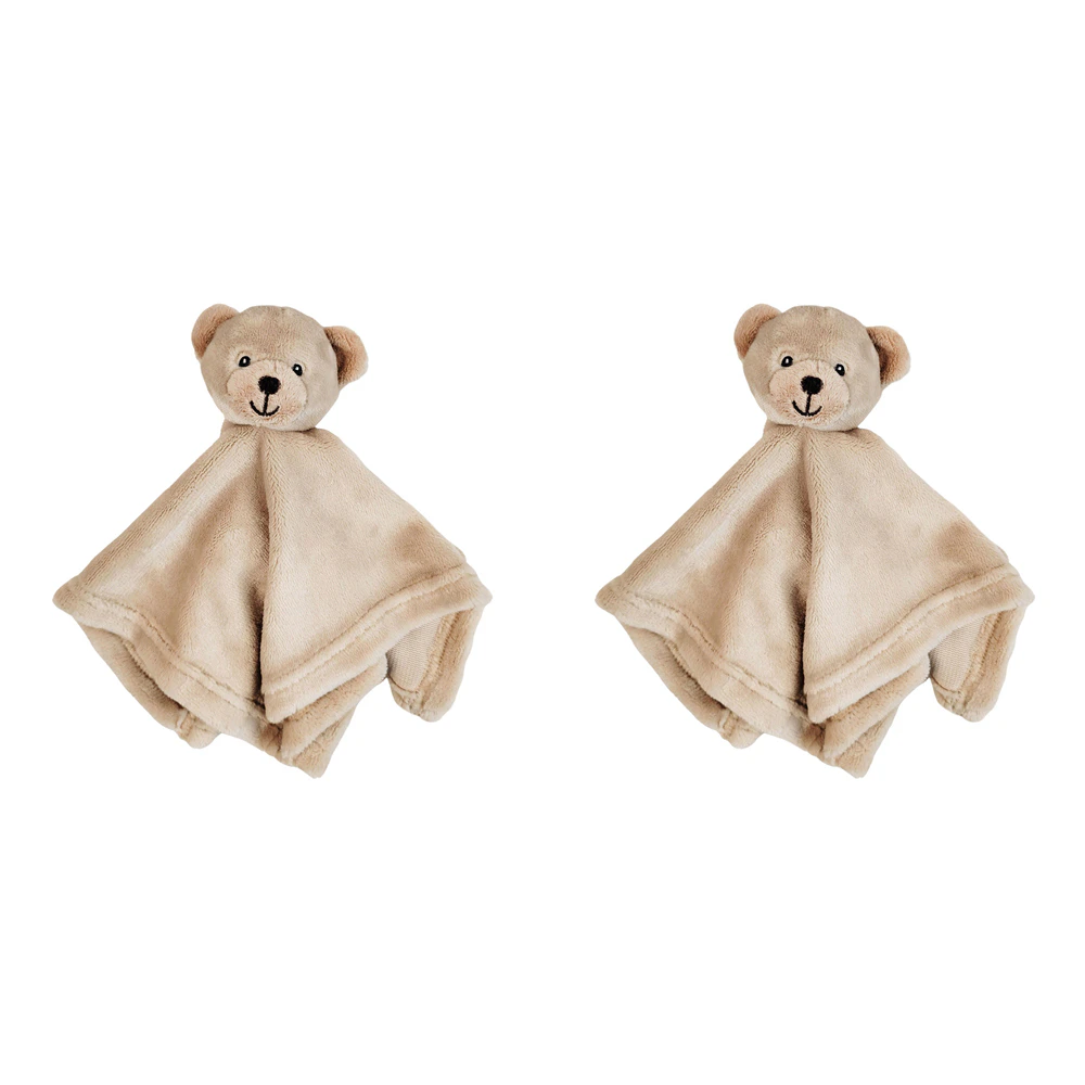 2x Urban Bear 31cm Comforter Baby/Infant Cuddle Blanket w/Animal Plush Toy Beige