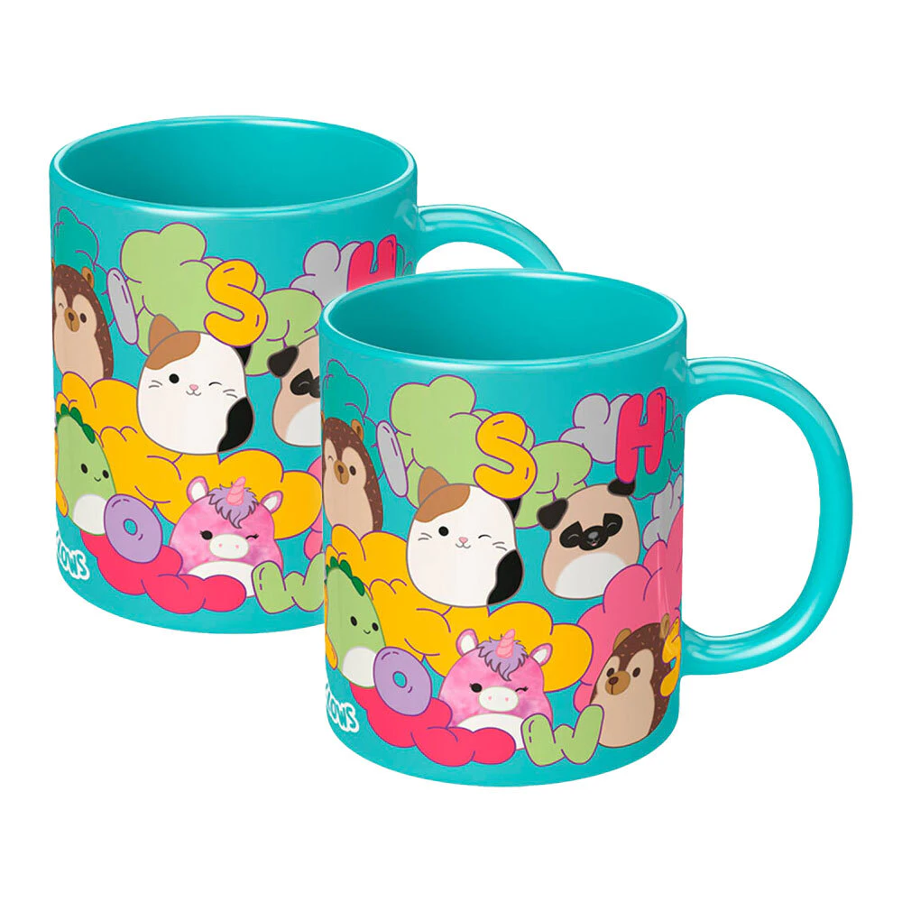 2PK Squishmallows Squish Squad Clouds Coloured Ceramic Printed Tea/Coffee Mug