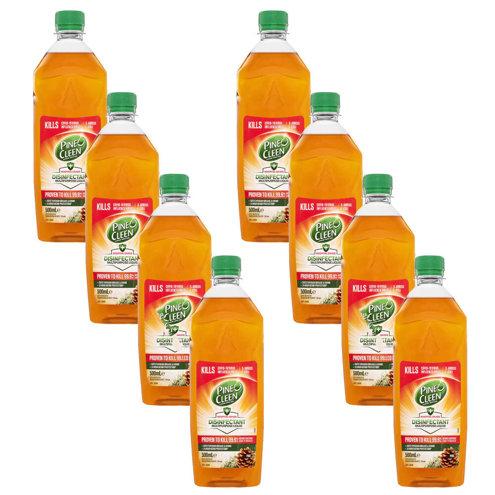 8 x Pine O Cleen Multi Surface Disinfectant Anti-Bacterial Cleaner Pine 500ml