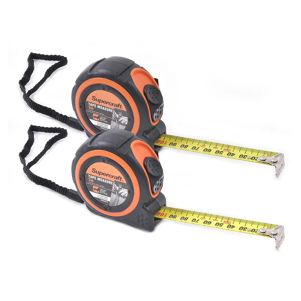 2x Supercraft 5M Retractable Tape Measure Metric Ruler DIY Home Improvement Tool