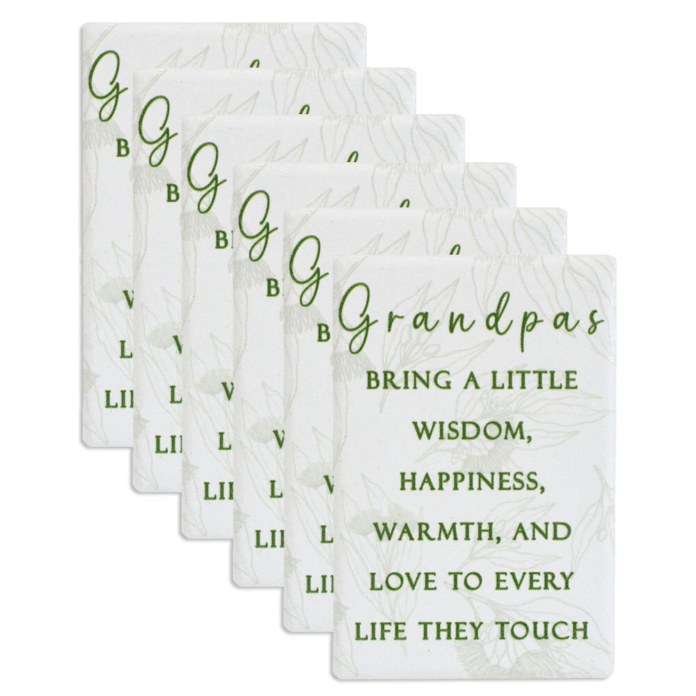 6x Grandpas Ceramic 6x9cm Rectangle Refrigerator/Fridge Magnet Home Decor