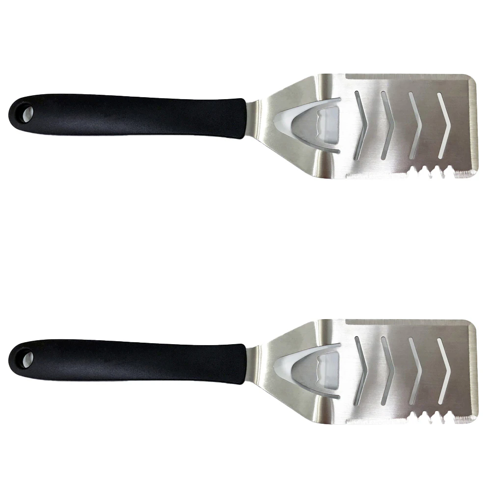 2x Urban Kitchen 37cm SS/Plastic Bottle Opener/Spatula BBQ Utensil Black/Chrome