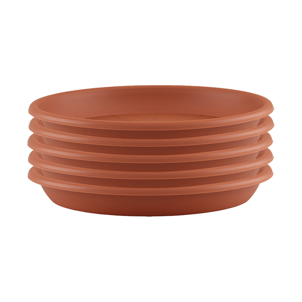 5x Artevasi Round Plastic Indoor/Outdoor Saucer For Pot 30x4.3cm Terracotta