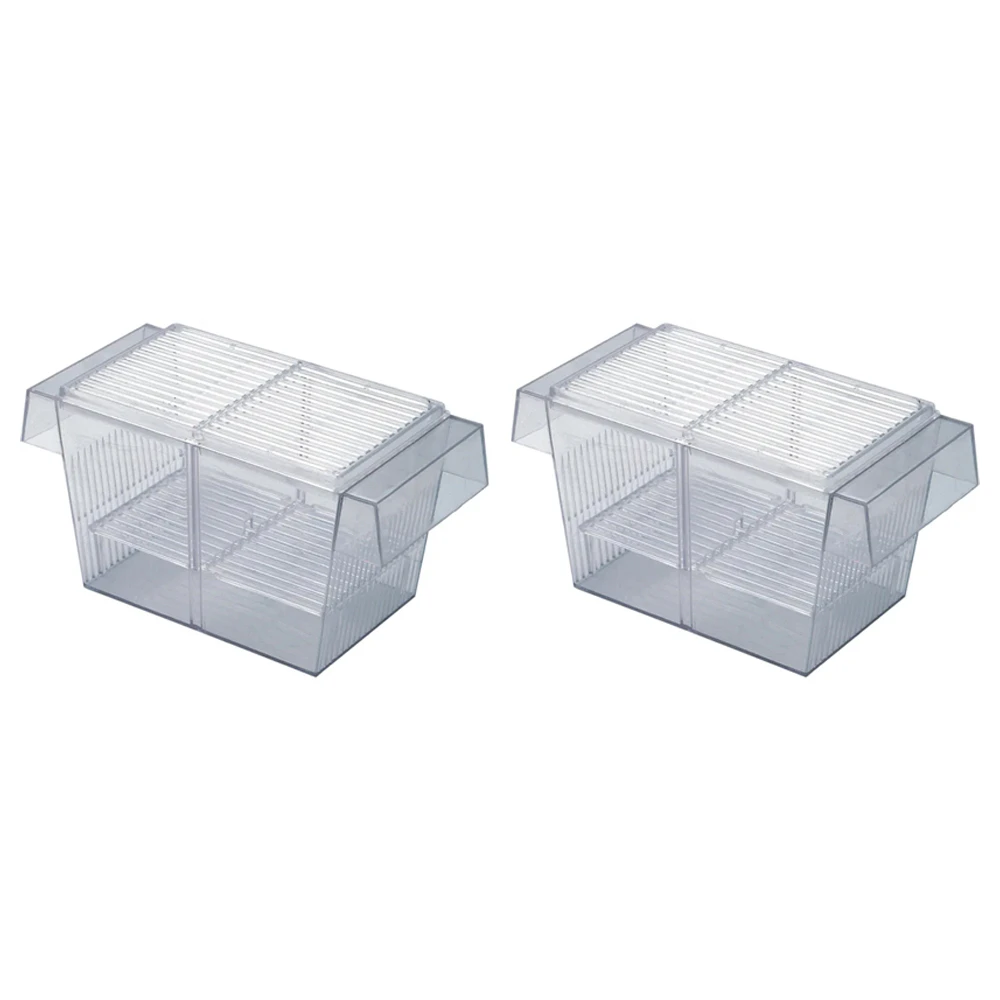 2x Boyu Aquarium/Tank Floating Fish Hatchery Segmentation Double 9.5x20x10cm