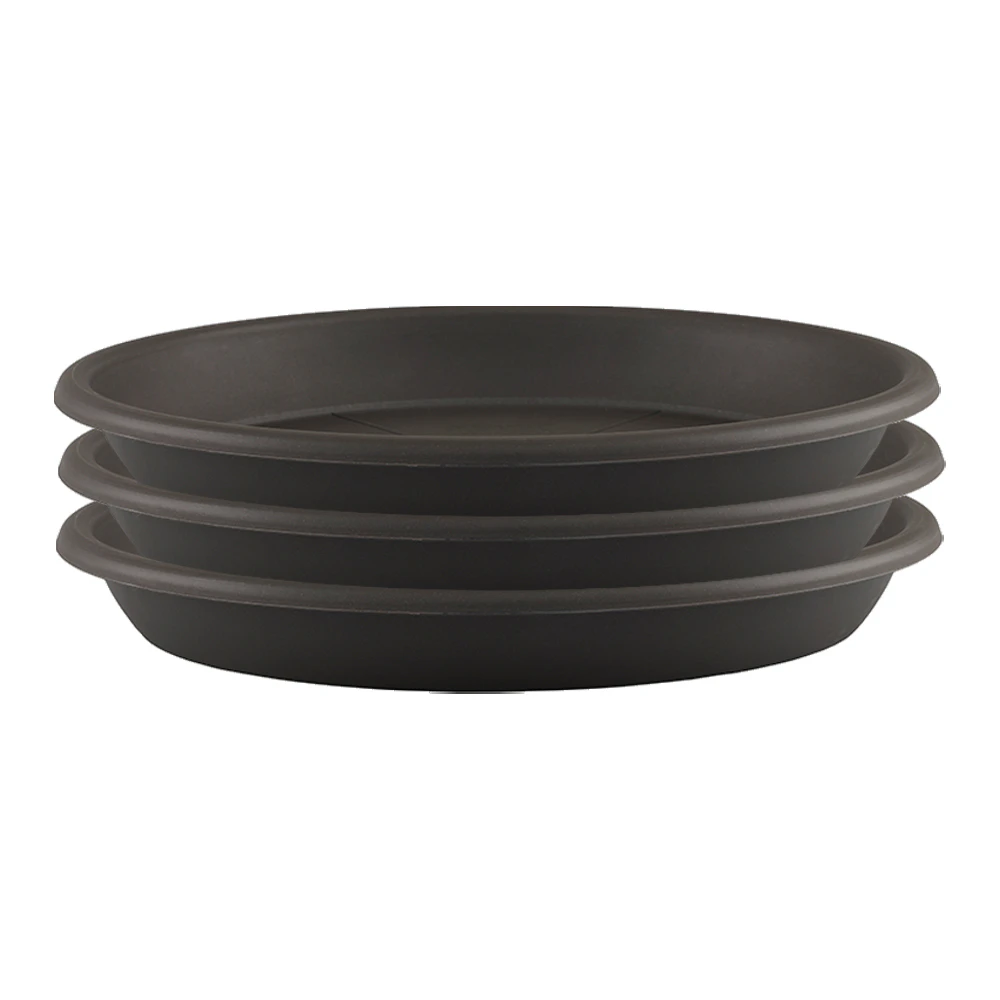 3x Artevasi Round Plastic Indoor/Outdoor Saucer For Pot 40x5.1cm Anthracite