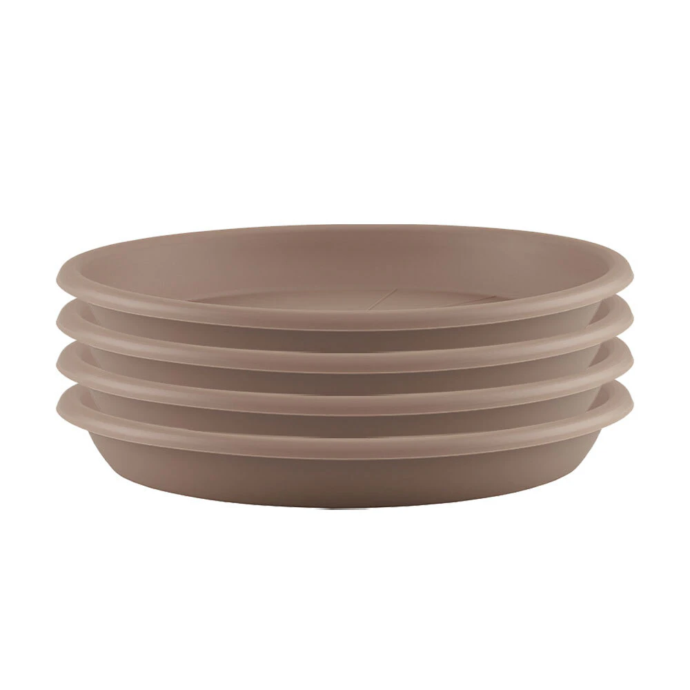 4x Artevasi Round Plastic Indoor/Outdoor Garden Saucer For Pot 35x4.7cm Taupe