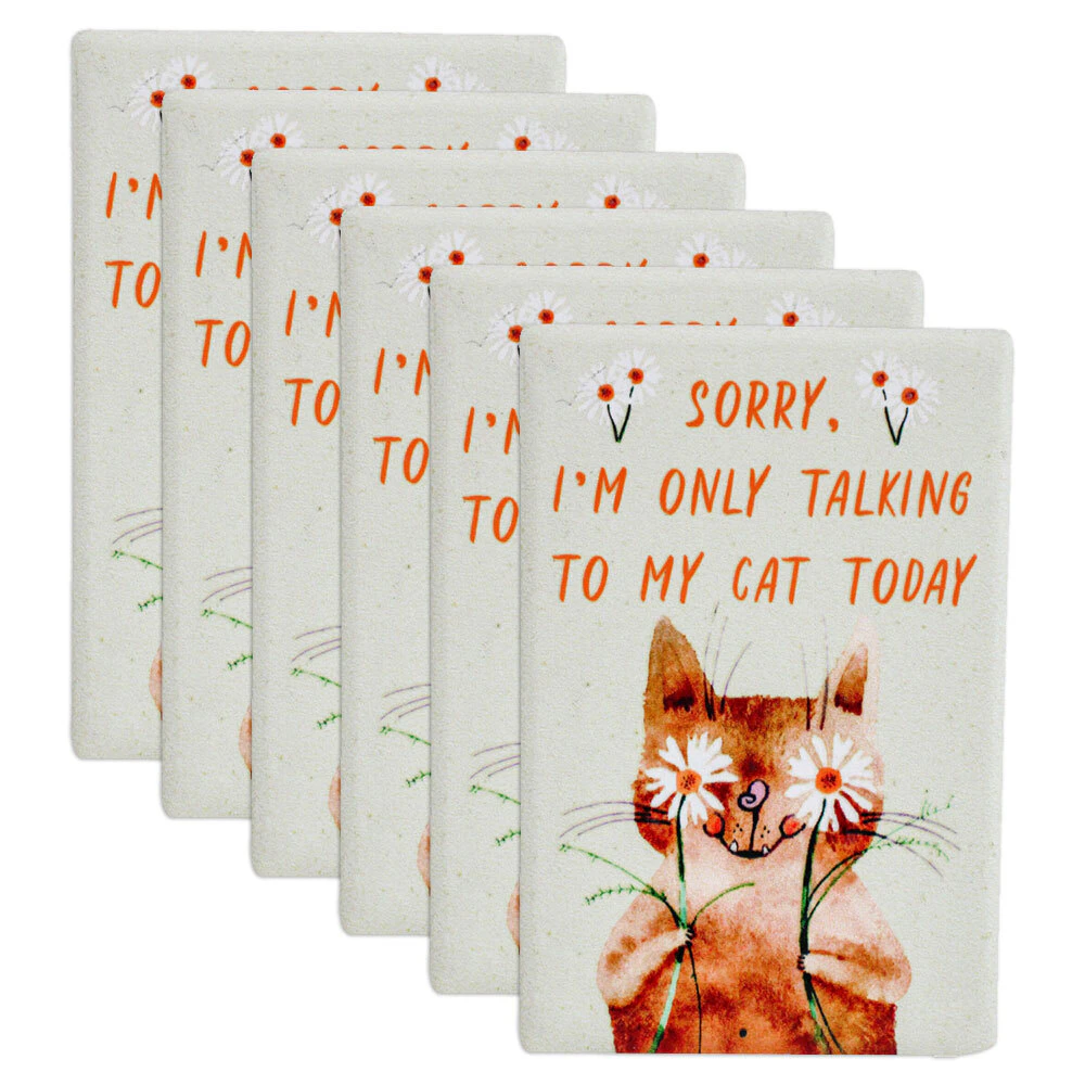 6x LVD Cat Ceramic 9cm Fridge Magnet/Magnetic Kitchen/Office Decor Rectangle