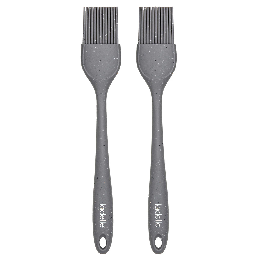 2x Ladelle Craft Grey Speckled Kitchenware Silicone Brush Serving Utensil