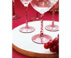 2x LVD Stemmed Clear 20cm Cocktail Martini Glass Cup Glassware Pretty In Pink