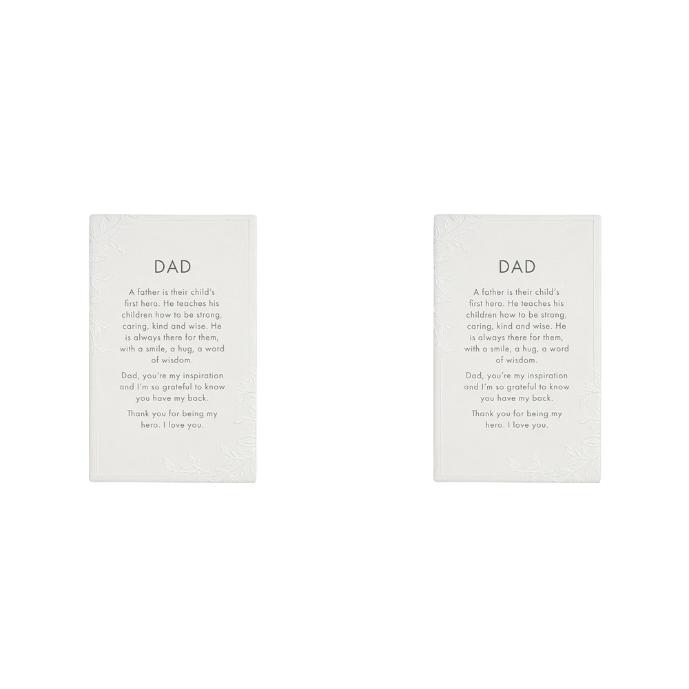 2x Splosh Precious Quote Dad Ceramic Standing/Hanging Father Verse White 16cm