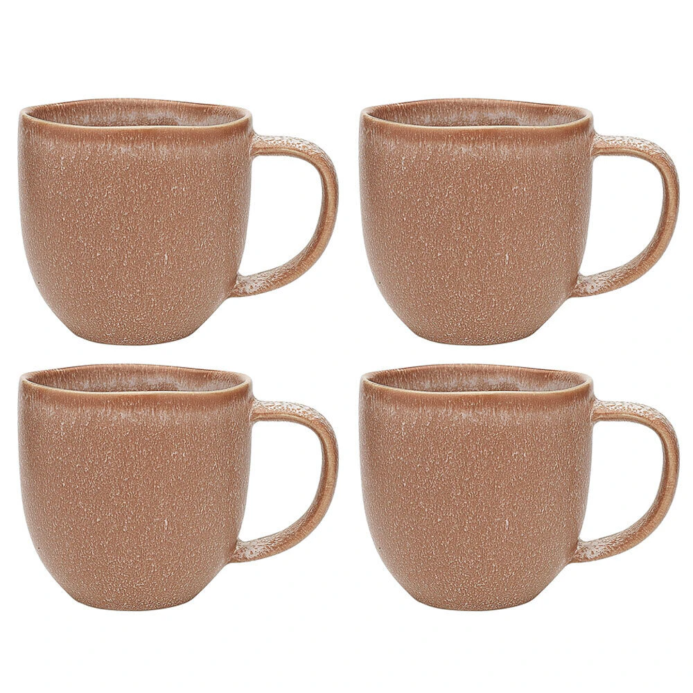 4x Ecology Dwell Mug Terracotta 340ml Stoneware Coffee Drink/Tea Drinks Cup Red