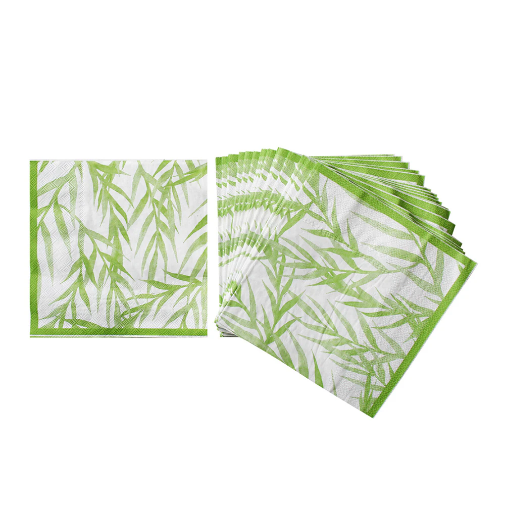 6x 40PK Leaf 16.5cm 3-Ply Dining Table Paper Napkin Disposable Dinner Towel GRN