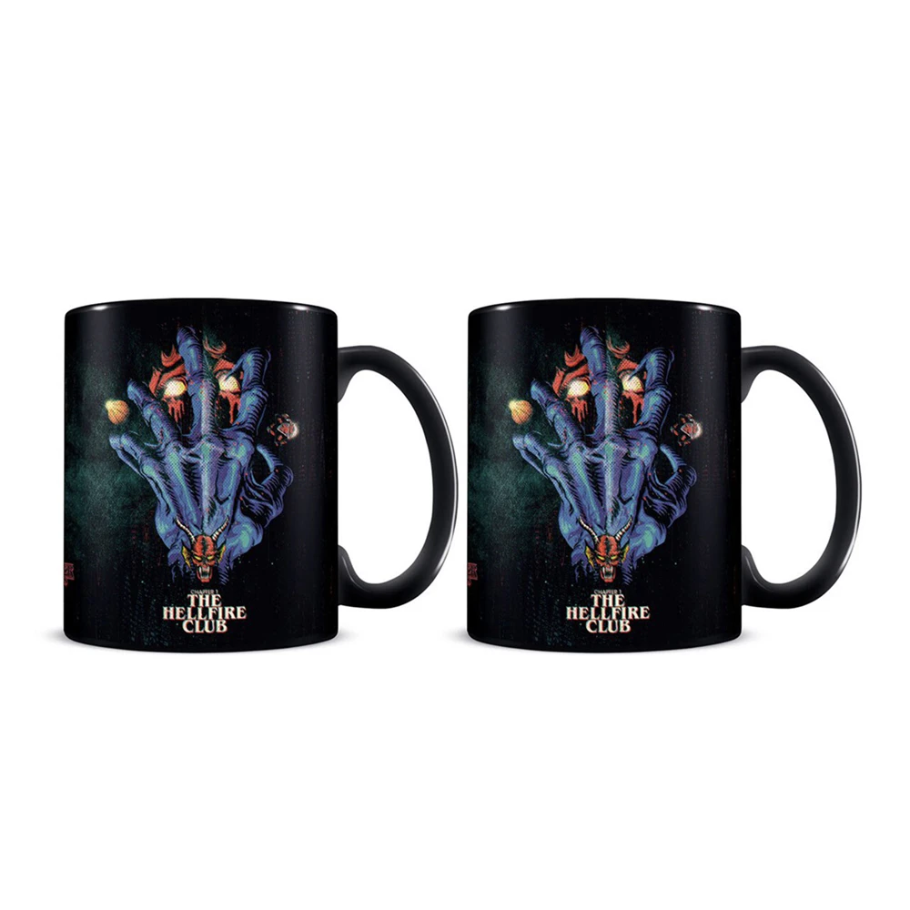 2x Stranger Things Hellfire Club Theme Print Coffee Mug Drinking Cup 300ml Black