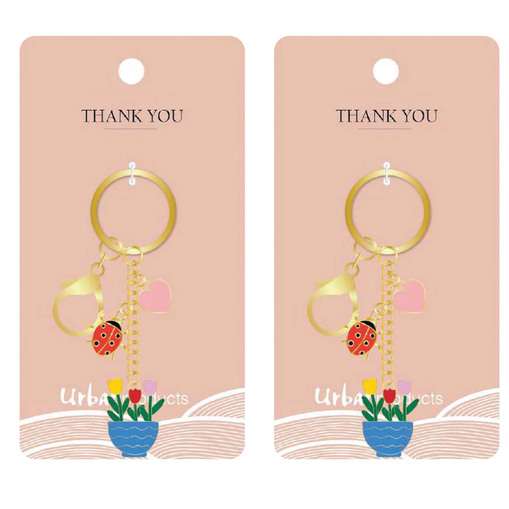 2x Urban Products Thank You Decorative Keyring/Keychain Accessory Colourful 12cm