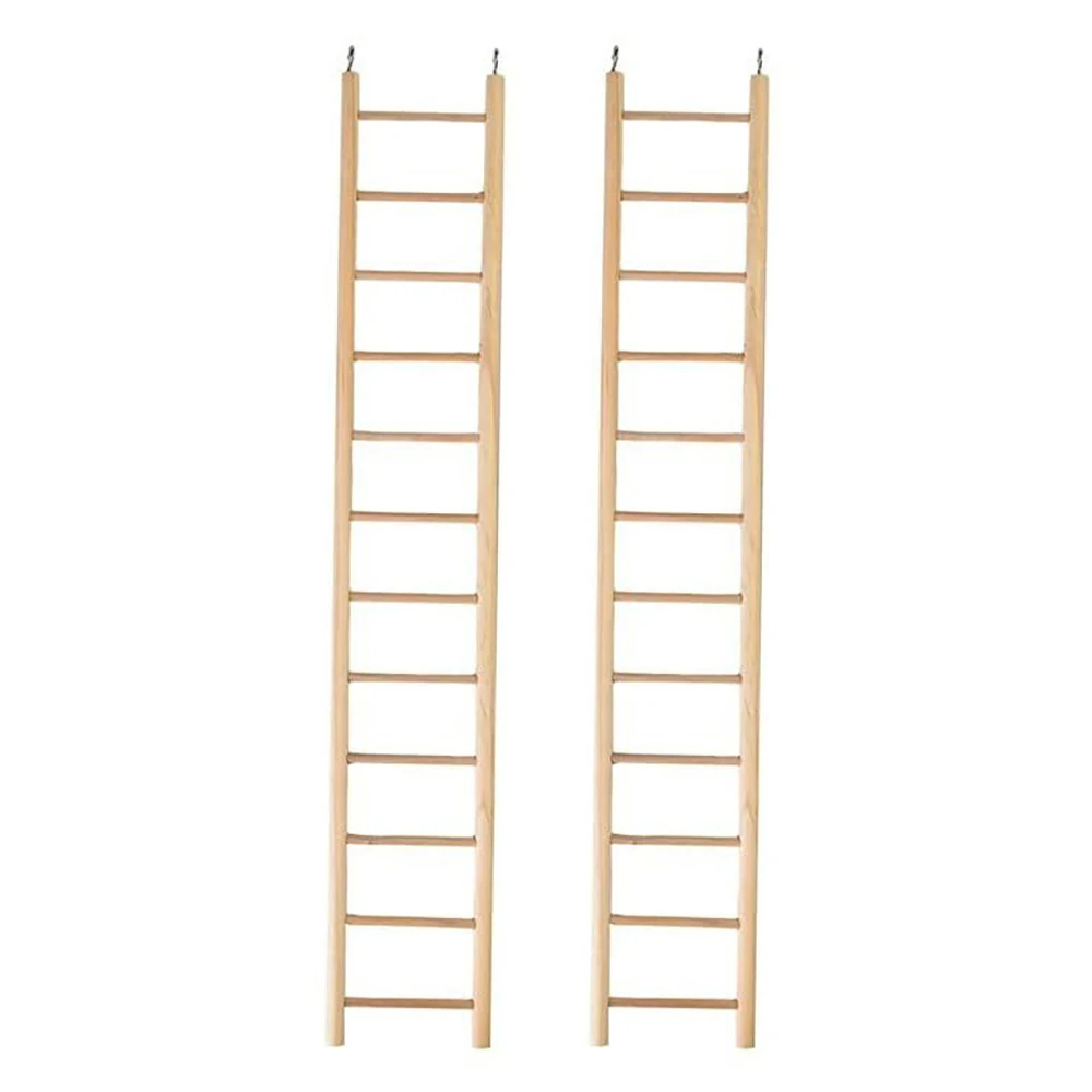 2x Nature Island 57cm Plain Wooden 12 Step Bird Pet Exercise Climb Toy Ladder