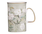 2x Ashdene Elegant Rose Fine Bone China 11.5cm Coffee/Tea Mug Cup w/Handle Green