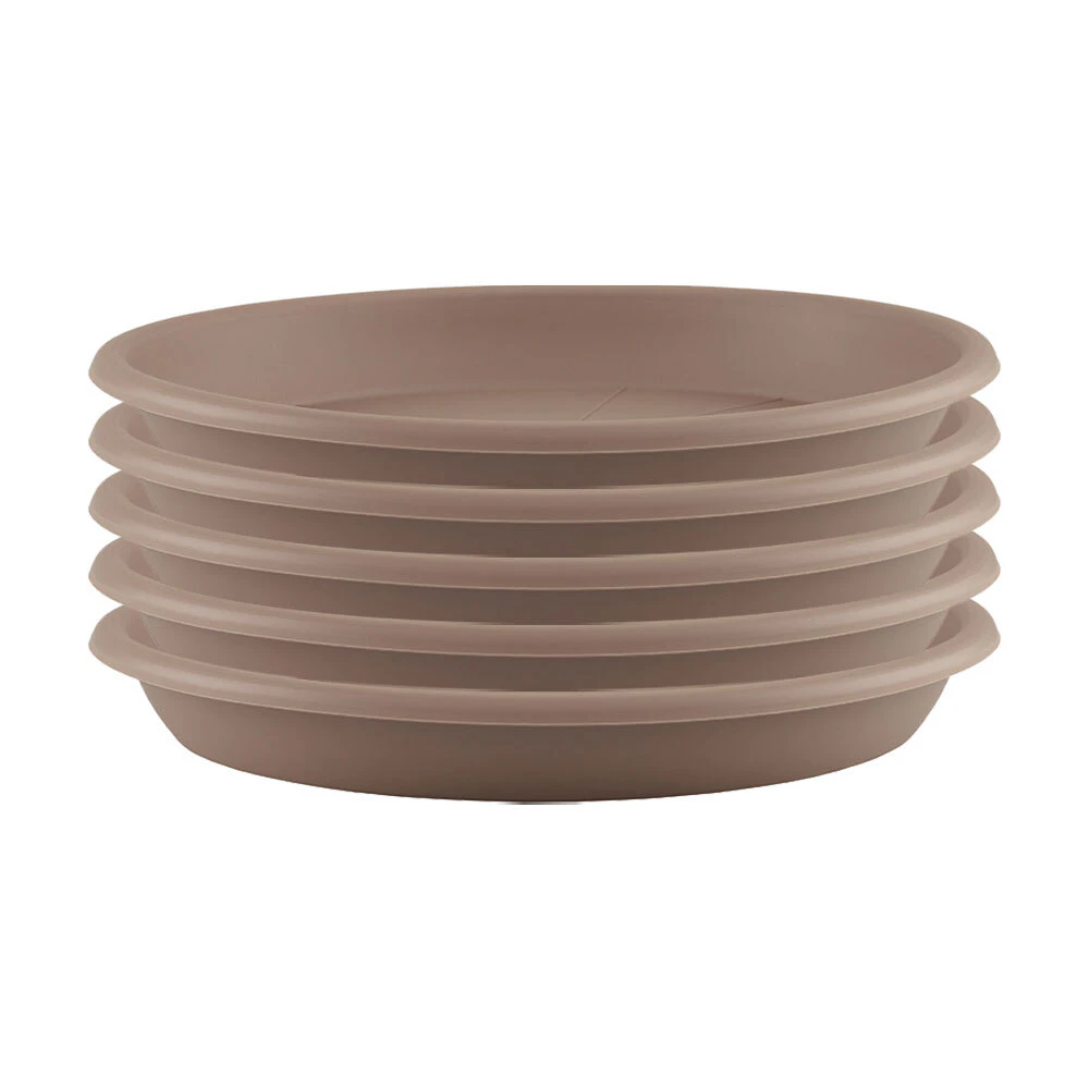 5x Artevasi Round Plastic Indoor/Outdoor Garden Saucer For Pot 30x4.3cm Taupe